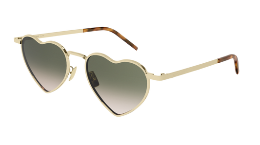 Saint Laurent Sunglass Unisex Gold Gold Green