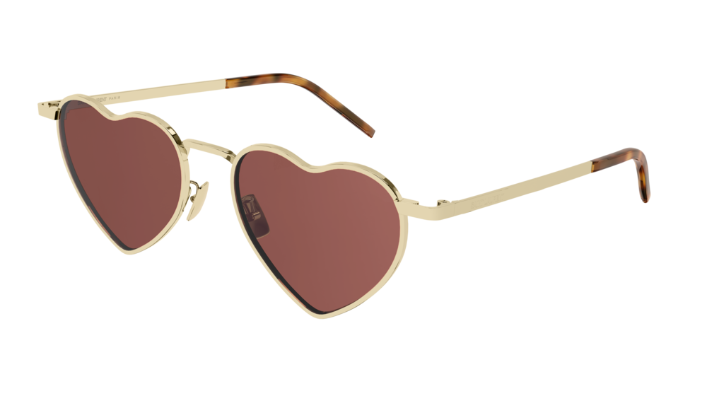 Saint Laurent Sunglass Unisex Gold Gold Red