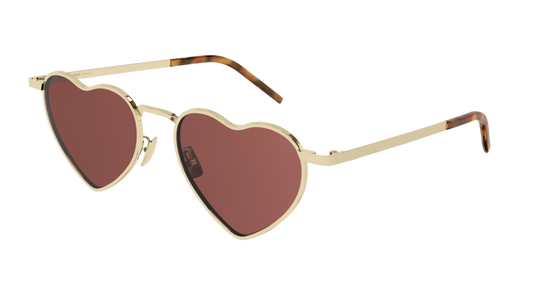 Saint Laurent Sunglass Unisex Gold Gold Red