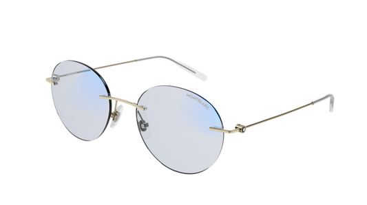 Montblanc Sunglass Man Gold Gold Light Blue