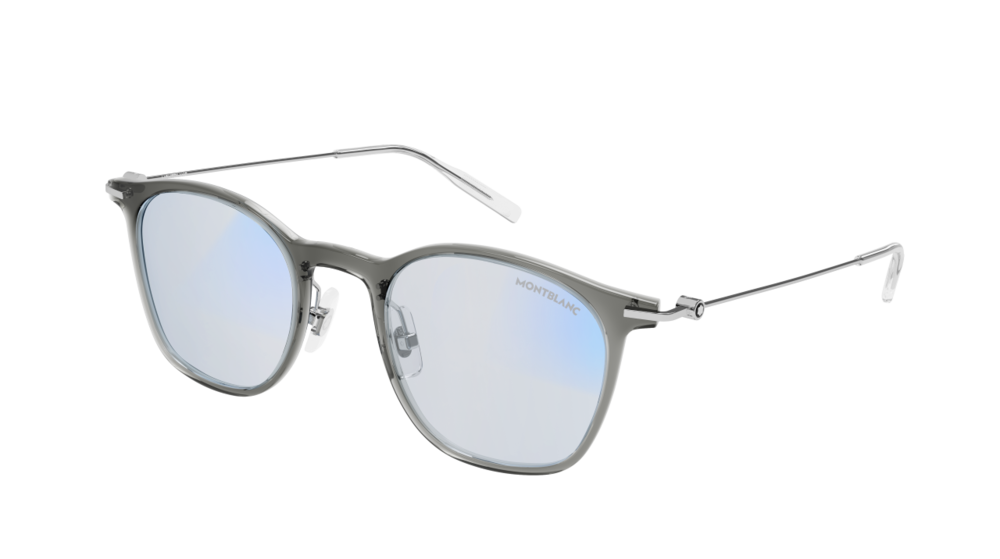 Montblanc Sunglass Man Grey Silver Light Blue