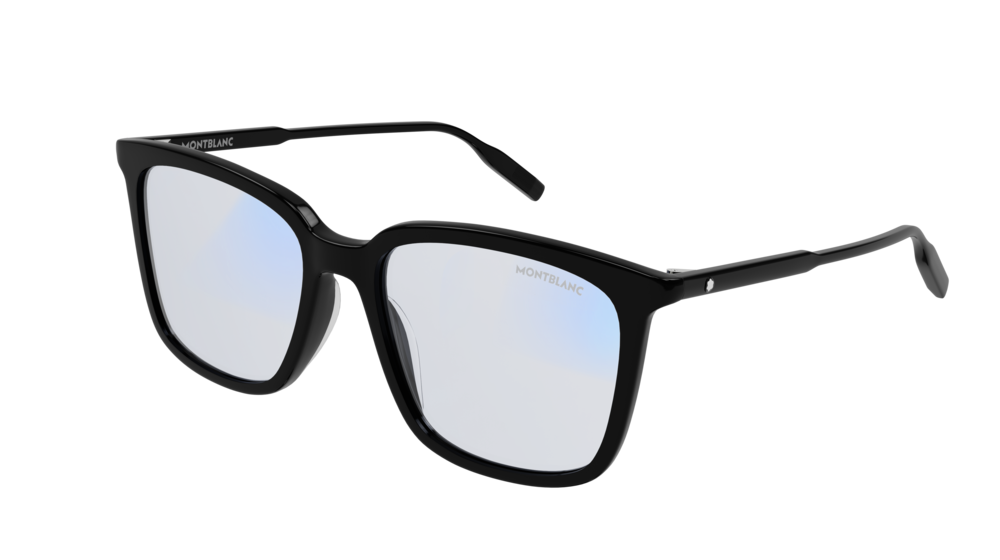 Montblanc Sunglass Man Black Black Light Blue