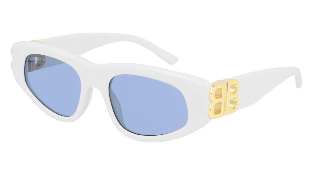 Balenciaga Sunglass Woman White Gold Light Blue