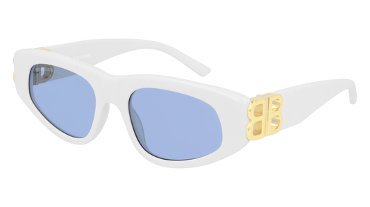 Balenciaga Sunglass Woman White Gold Light Blue