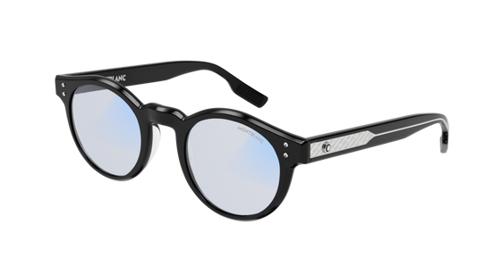 Montblanc Sunglass Man Black Black Light Blue