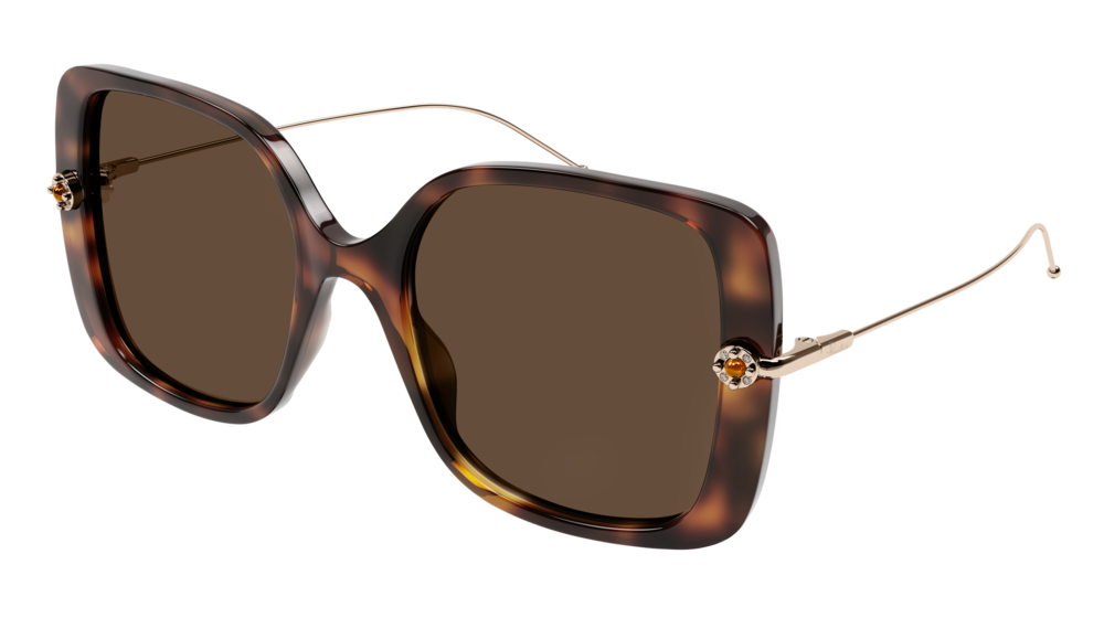 Pomellato Sunglass Woman Havana Gold Brown