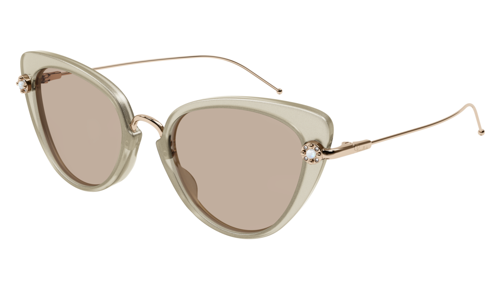 Pomellato Sunglass Woman Beige Gold Brown