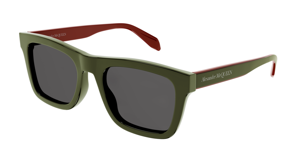 Alexander Mcqueen Sunglass Man Green Green Grey