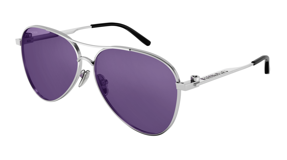 Balenciaga Sunglass Unisex Silver Silver Violet