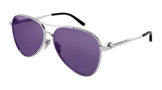 Balenciaga Sunglass Unisex Silver Silver Violet