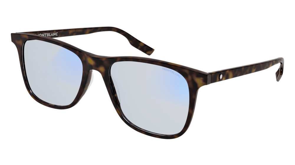 Montblanc Sunglass Man Havana Havana Light Blue