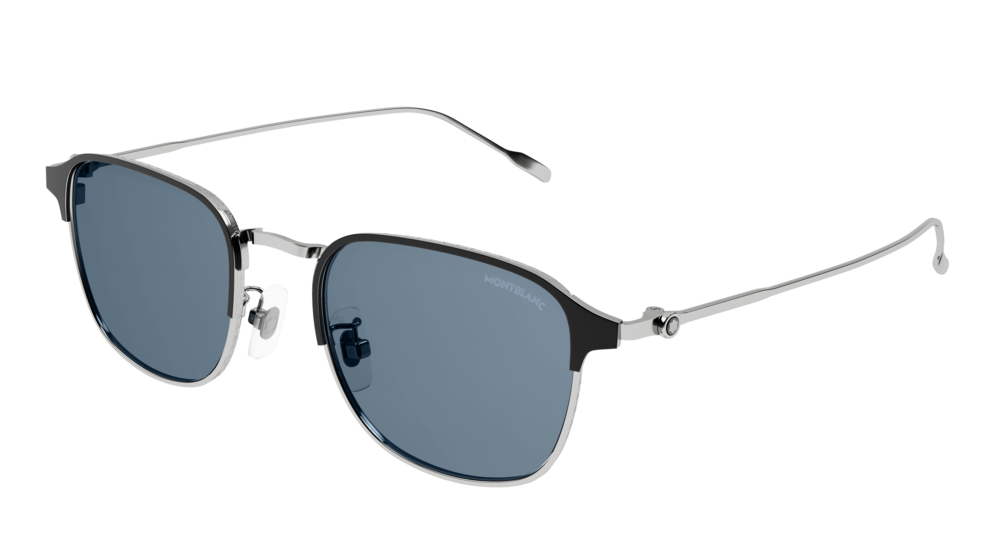 Montblanc Sunglass Man Silver Silver Blue