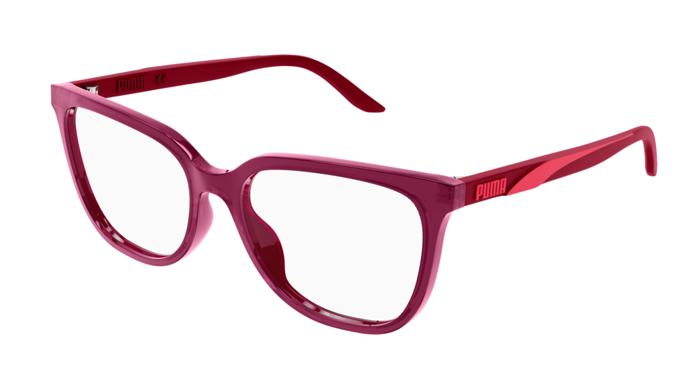 Puma Optical Frame Woman Fuchsia Burgundy Transparent