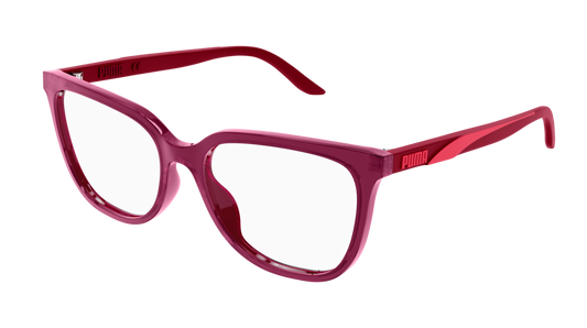 Puma Optical Frame Woman Fuchsia Burgundy Transparent