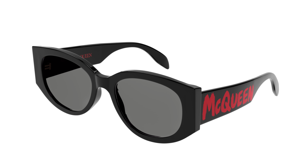 Alexander Mcqueen Sunglass Woman Black Black Grey