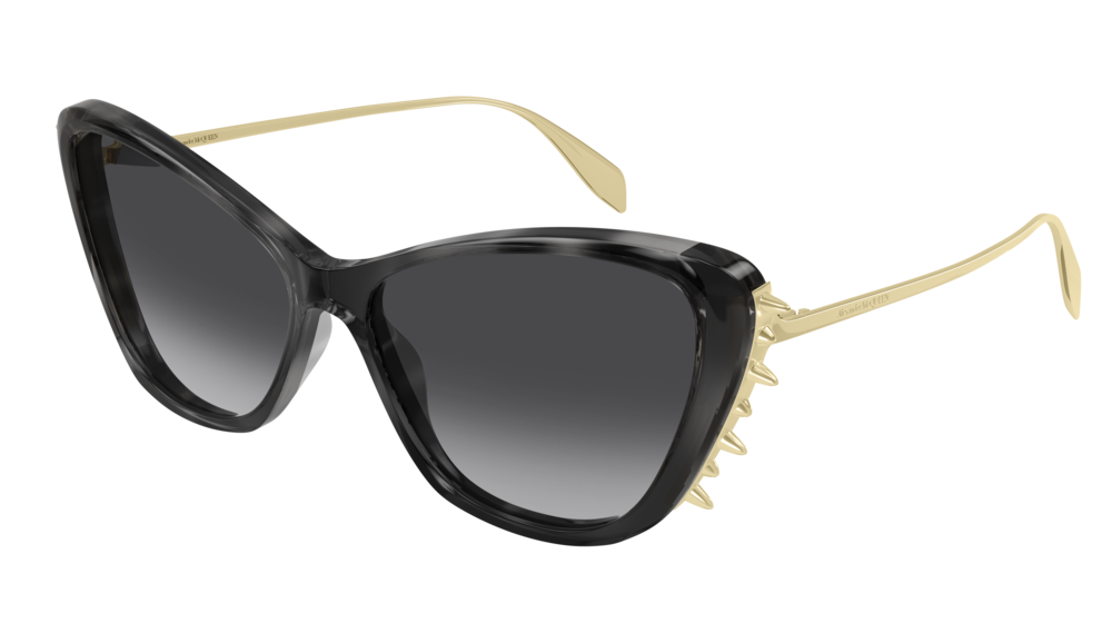 Alexander Mcqueen Sunglass Woman Havana Gold Grey