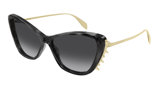 Alexander Mcqueen Sunglass Woman Havana Gold Grey