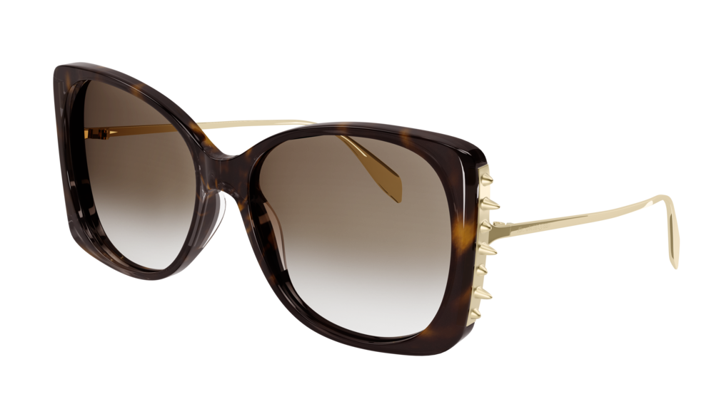 Alexander Mcqueen Sunglass Woman Havana Gold Brown