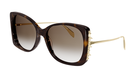 Alexander Mcqueen Sunglass Woman Havana Gold Brown