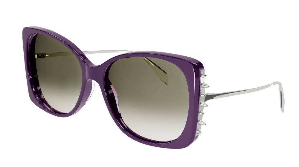 Alexander Mcqueen Sunglass Woman Violet Silver Green