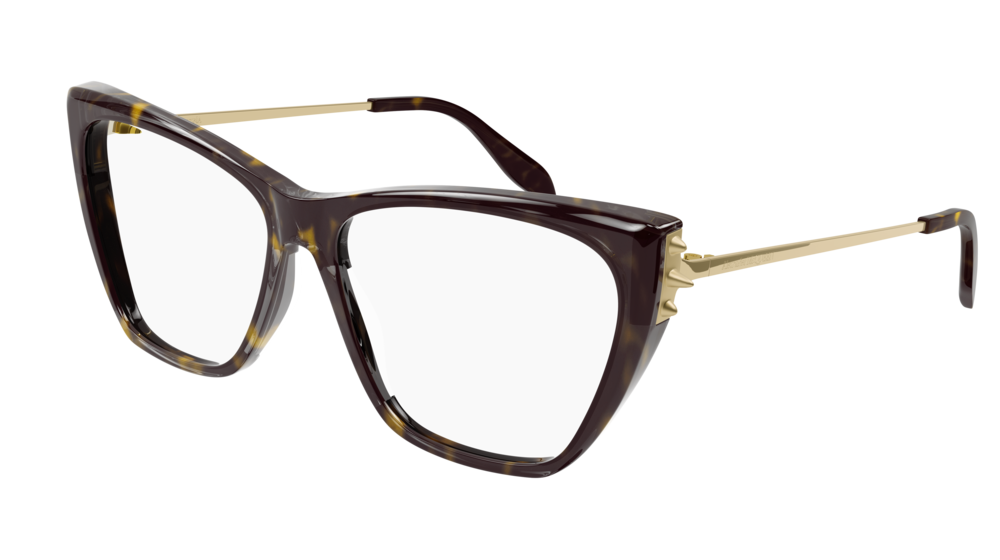 Alexander Mcqueen Optical Frame Woman Havana Gold Transparent