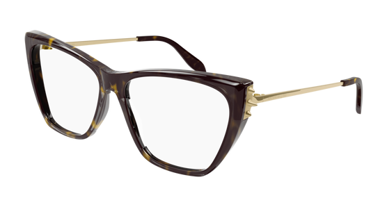 Alexander Mcqueen Optical Frame Woman Havana Gold Transparent