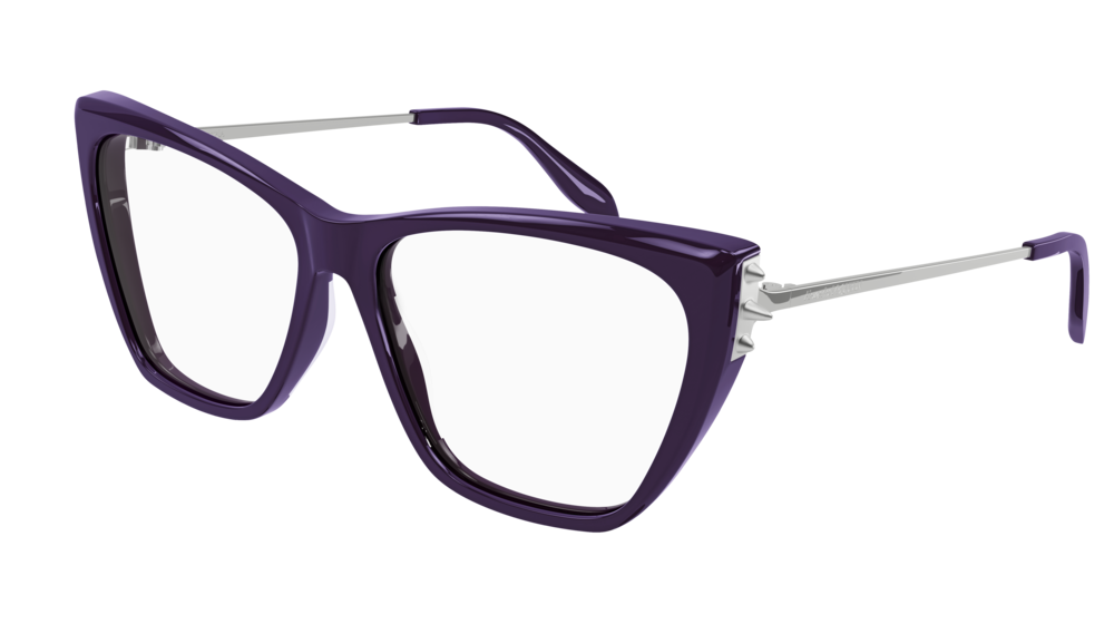 Alexander Mcqueen Optical Frame Woman Violet Silver Transparent