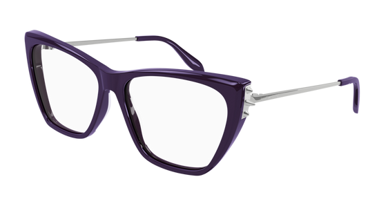 Alexander Mcqueen Optical Frame Woman Violet Silver Transparent