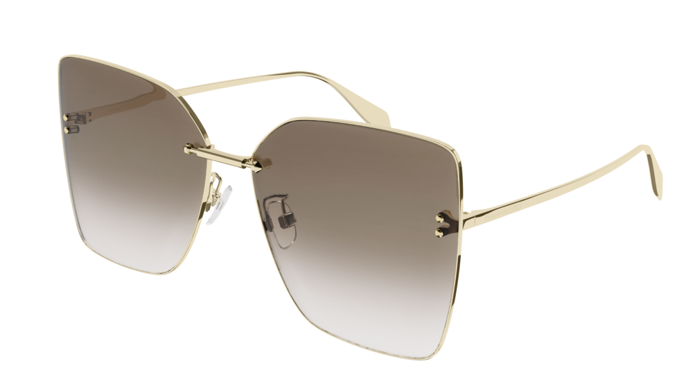 Alexander Mcqueen Sunglass Woman Gold Gold Brown