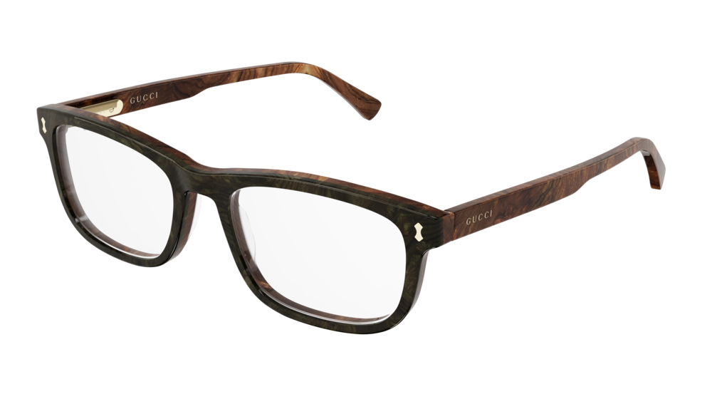 Gucci Optical Frame Man Green Brown Transparent