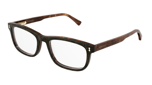 Gucci Optical Frame Man Green Brown Transparent