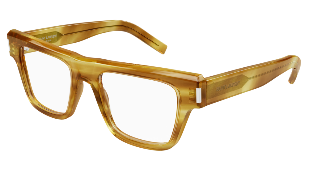 Saint Laurent Optical Frame Man Havana Havana Transparent