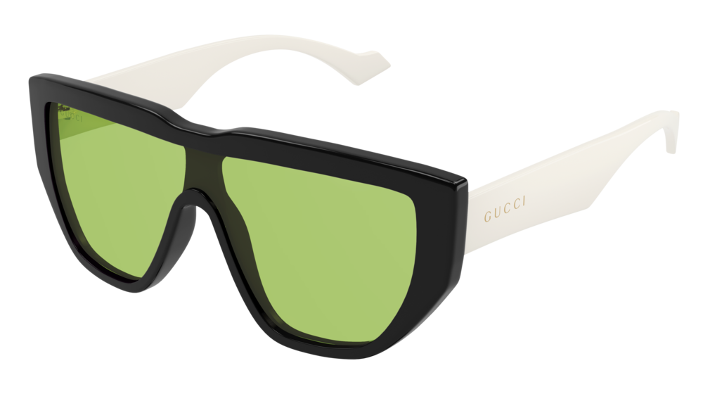 Gucci Sunglass Man Black White Green