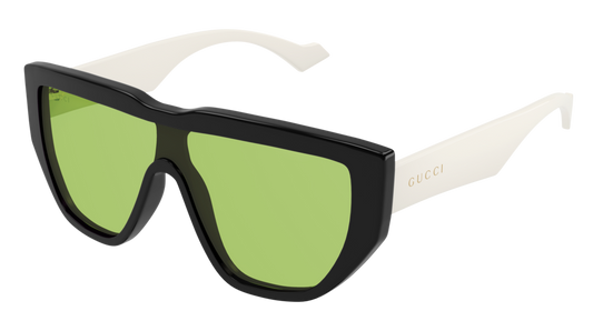 Gucci Sunglass Man Black White Green