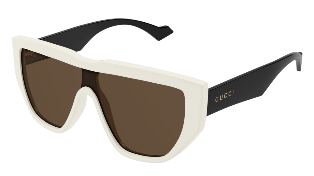 Gucci Sunglass Man White Black Brown