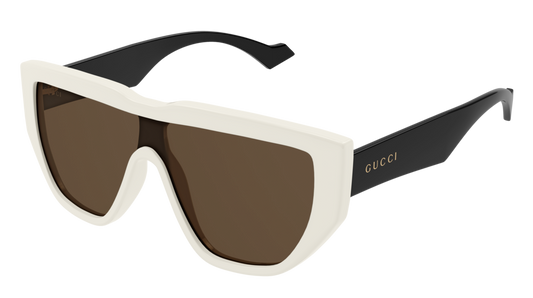 Gucci Sunglass Man White Black Brown