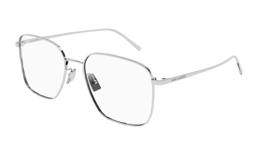 Saint Laurent Optical Frame Unisex Silver Silver Transparent