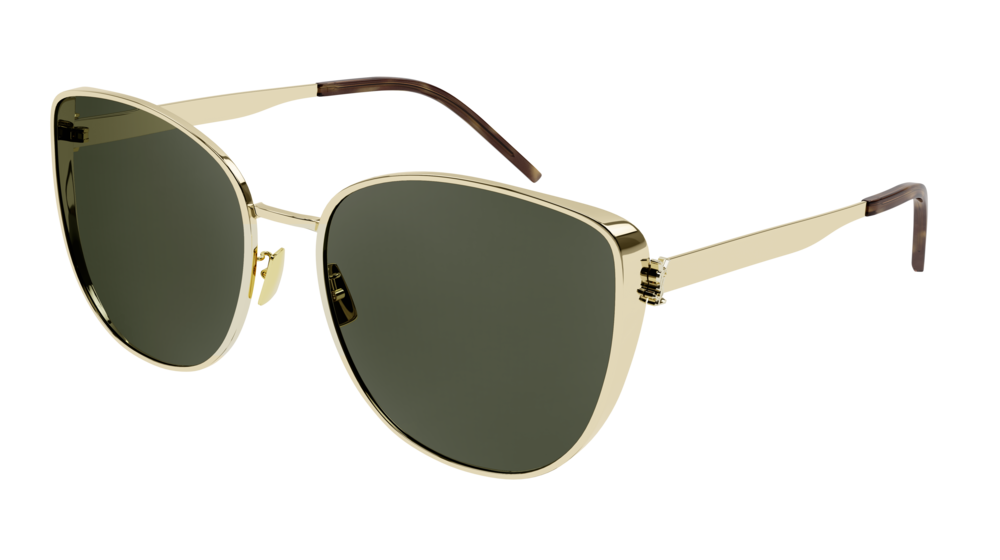 Saint Laurent Sunglass Woman Gold Gold Green