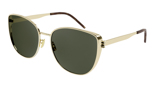 Saint Laurent Sunglass Woman Gold Gold Green