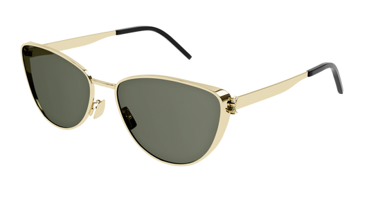 Saint Laurent Sunglass Woman Gold Gold Green