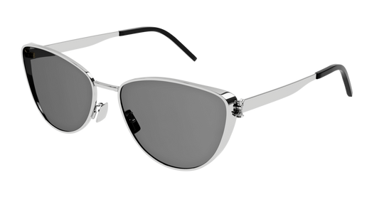 Saint Laurent Sunglass Woman Silver Silver Grey