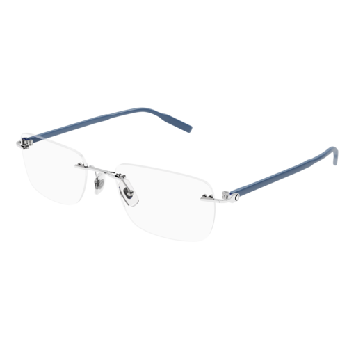 Montblanc Optical Frame Man Silver Grey Transparent