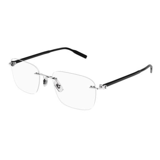 Montblanc Optical Frame Man Silver Black Transparent