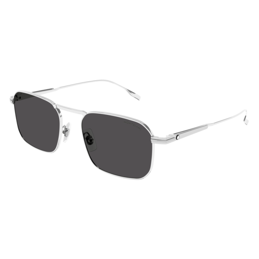 Montblanc Sunglass Man Silver Silver Grey