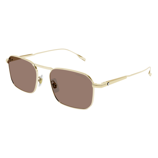 Montblanc Sunglass Man Gold Gold Brown