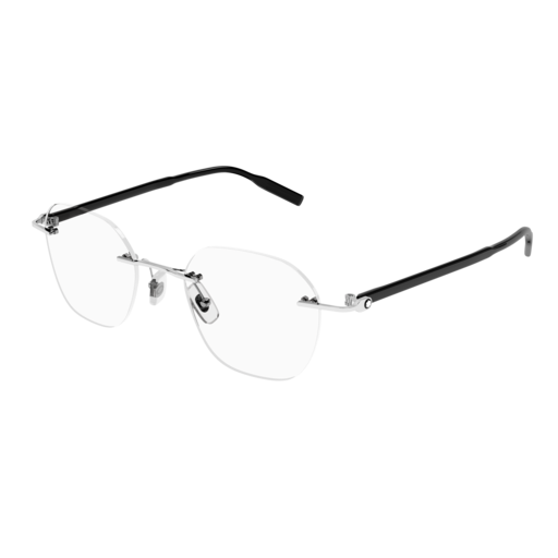 Montblanc Optical Frame Man Silver Black Transparent