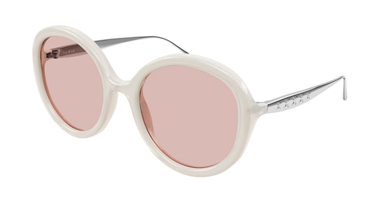 Azzedine Alaia Sunglass Woman Ivory Silver Pink