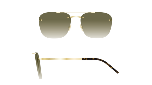 Saint Laurent Sunglass Unisex Gold Gold Brown