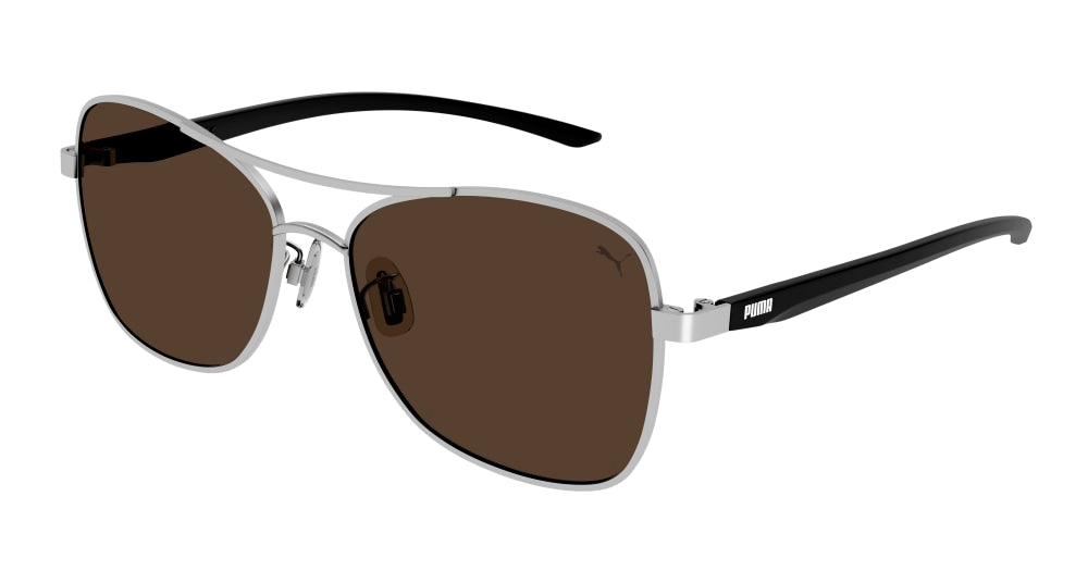 Puma Sunglass Man Silver Silver Brown