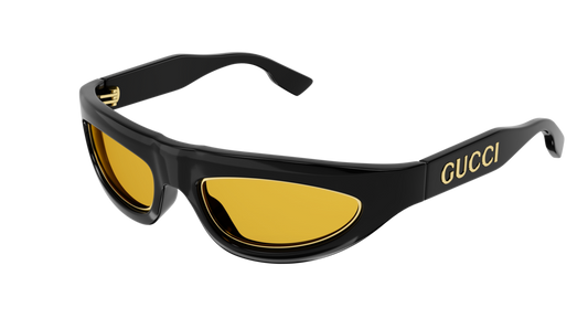 Gucci Sunglass Man Black Black Yellow